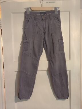 ModCloth Gray Cargo Pants with Floral Trim